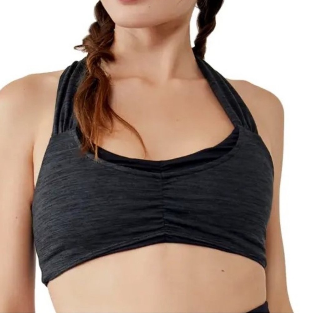 FREE PEOPLE MOVEMENT Zen Again Sports Bra extra small black heathered charcoal